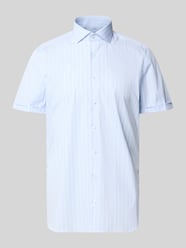 slim fit zakelijk hemd met blokstrepen en kentkraag van OLYMP Level 5 - 43