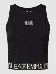 Cropped Tanktop mit Label-Saum Modell 'NATURAL VENTUS7' von EA7 Emporio Armani Schwarz - 37