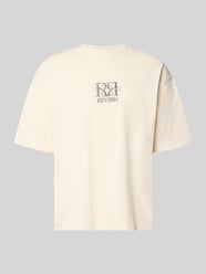 T-shirt z Wyhaftowane logo i Okrągły dekolt od REVIEW - 39
