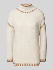 Oversized Strickpullover mit Stehkragen Modell 'Emily' von ZABAIONE Beige - 21