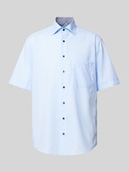 Comfort Fit Business-Hemd mit Kentkragen von Eterna Blau - 33