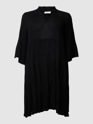 PLUS SIZE midi-jurk van viscose met V-hals van KAFFE Curve Grijs / zwart - 36