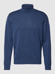 Rollkragenpullover aus Wolle Modell 'ROLLI' von MAERZ Muenchen Blau - 48