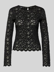 Regular fit blousetop van transparant kant, model 'JOHANNE' van Pieces - 32