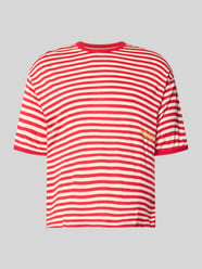 T-Shirt mit Streifenmuster und Label-Print von ANOTHER COTTON LAB Bordeaux - 44