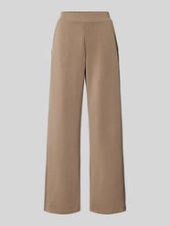 Wide fit stoffen broek met elastische band van Jake*s Casual Beige - 11