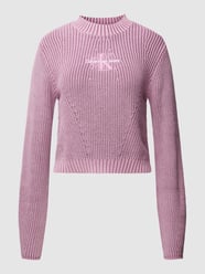Gebreide pullover met labelstitching van Calvin Klein Jeans Paars - 38