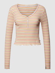 Kort shirt met lange mouwen en geschulpte zoom van QS by s.Oliver Oranje - 7