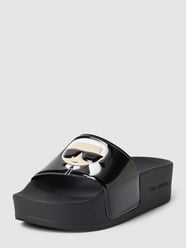 Klapki z podeszwą na platformie model ‘KONDO MAXI’ od Karl Lagerfeld Czarny - 46