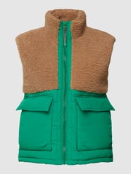 Bodywarmer met teddybont, model 'AIDA' van TheJoggConcept Groen - 19