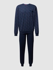 Pyjama mit Brusttasche Modell 'RED LABEL' von Götzburg Wäsche Blau - 15