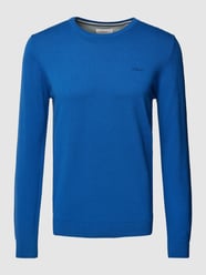 Strickpullover mit Label-Stitching von s.Oliver RED LABEL Blau - 40