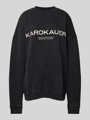 Oversized Sweatshirt mit Label-Print von Karo Kauer Grau - 12