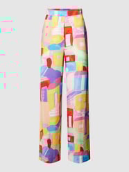 Broek met all-over motief, model 'MARION' van Nümph Rood - 25