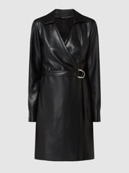 Mini-jurk in leerlook, model 'Riva' van Pennyblack Grijs / zwart - 11