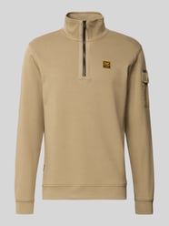 Regular fit sweatshirt katoenmix met schipperskraag van PME Legend Beige - 15