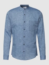 Freizeithemd mit Maokragen von Lindbergh Blau - 36