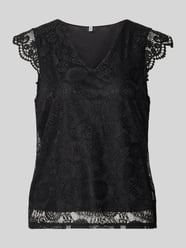 Regular Fit Blusentop mit Spitzenbesatz Modell 'OLLINE' von PIECES - 8