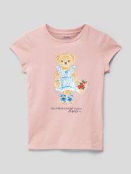 T-shirt z okrągłym dekoltem model ‘BEAR’ od Polo Ralph Lauren Kids Pomarańczowy - 43