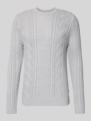 Sweter z dzianiny z prążkowanymi wykończeniami model ‘BLUSEAN’ od JACK & JONES Premium - 2