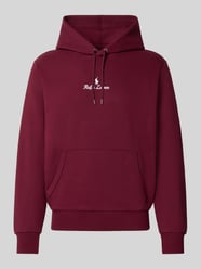 Hoodie met labelstitching en kangoeroezak van Polo Ralph Lauren Bordeaux - 7