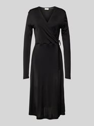 Midikleid in Wickel-Optik von Milano Italy Schwarz - 17