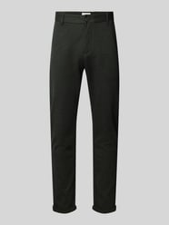 Slim fit stoffen broek met verkort model van Lindbergh Groen - 3