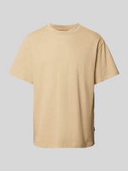T-shirt met geribde ronde hals, model 'HARVEY' van Jack & Jones Premium Bruin - 35