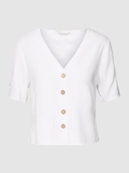 Overhemdblouse met V-hals van Apricot Wit - 37