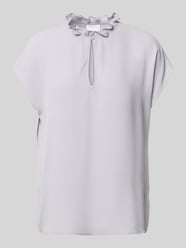 Regular Fit Blusenshirt mit Schlüsselloch-Ausschnitt von Jake*s Collection - 7