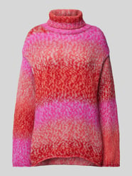 Oversized Strickpullover mit Rollkragen von Milano Italy Pink - 3