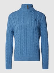 Strickpullover mit gerippten Abschlüssen und Regular Fit von Polo Ralph Lauren Blau - 17