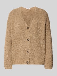 Gebreid jack met V-hals, model 'So44fia' van ZABAIONE Beige - 36