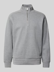 Sweatshirt mit Troyer-Kragen Modell 'Sidney' von BOSS Grau - 6