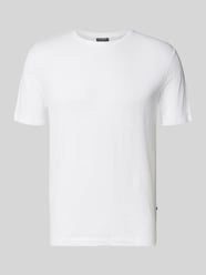 T-shirt van mix van linnen en elastaan met ronde hals van OLYMP Level 5 - 9