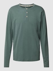 Longsleeve mit Label-Stitching Modell 'HENLEY' von Colours & Sons Grün - 34