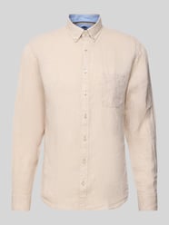 Regular Fit Leinenhemd mit Button-Down-Kragen von Fynch-Hatton Beige - 42