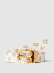Gürtel mit Allover-Logo Modell 'ALVA' von Guess Weiß - 6