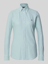 Bluzka koszulowa o kroju slim fit z kołnierzykiem typu button down od Polo Ralph Lauren - 19