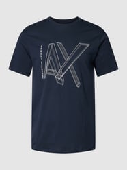 T-Shirt mit Label-Print von ARMANI EXCHANGE Blau - 33