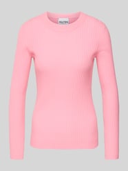 Strickpullover mit gerippten Abschlüsse Modell 'BIBI' von Kujten Pink - 7