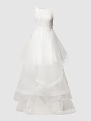 Brautkleid mit floralen Stickereien und Zierperlen von Laona Weiß - 39