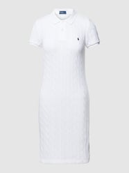 Knielange polojurk met kabelpatroon van Polo Ralph Lauren Wit - 8
