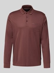 Poloshirt mit Label-Stitching von bugatti Bordeaux - 30