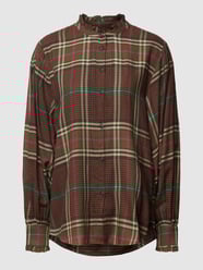 Bluzka koszulowa ze wzorem w kratę glencheck model ‘CHECK FLANNEL BLOUSE’ od Tommy Hilfiger Brązowy - 44
