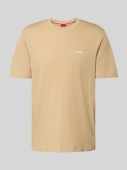 T-shirt met labelprint, model 'Dero' van HUGO Beige - 15