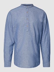 Slim Fit Freizeithemd mit Stehkragen Modell 'SUMMER' von Jack & Jones Premium Blau - 46