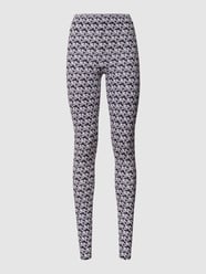 Leggings mit Allover-Logo-Muster von Marc Cain Blau - 44