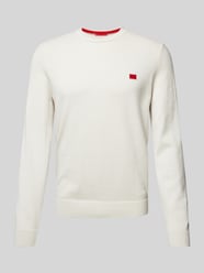 Sweter z dzianiny z naszywką logo model ‘San Cassius’ od HUGO - 28