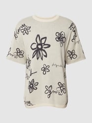 T-Shirt mit Allover-Muster von JAKE*S STUDIO MEN Beige - 45